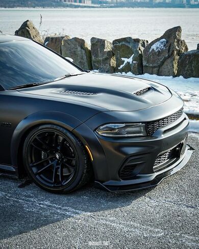 Front Bumper Lip Splitter For 2020-2023 Dodge Charger Widebody 3pcs (Gloss Black) in Saudi Arabia