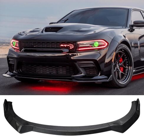 Front Bumper Lip Splitter For 2020-2023 Dodge Charger Widebody 3pcs (Gloss Black) in Kuwait