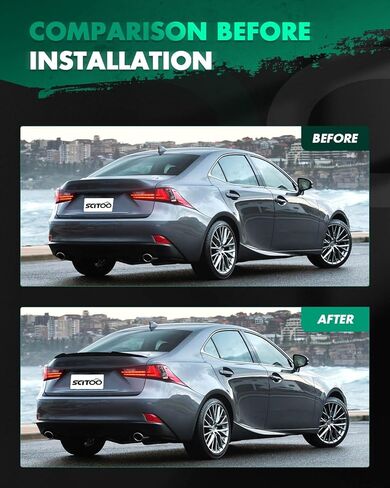 SCITOO ABS Spoiler Wing Fits for 2016-2017 for Lexus for IS200t,2014-2015 for Lexus for IS250,2016-2020 for Lexus for IS300,2014-2020 for Lexus for IS350 1PC Glossy Black Rear Trunk Spoiler Wing in Saudi Arabia