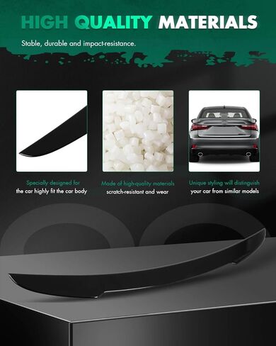 SCITOO ABS Spoiler Wing Fits for 2016-2017 for Lexus for IS200t,2014-2015 for Lexus for IS250,2016-2020 for Lexus for IS300,2014-2020 for Lexus for IS350 1PC Glossy Black Rear Trunk Spoiler Wing in Saudi Arabia