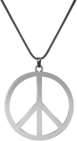 KIFEDSLJ Peace Sign Pendant Necklace Metal 1960s 1970s Hippie Necklace for Women Men Dressing Party Accessories in Kuwait