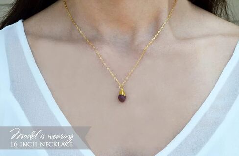 Raw Birthstone Necklace, Bridesmaid Gift, Layering Necklace. Healing Crystal Necklace in Saudi Arabia