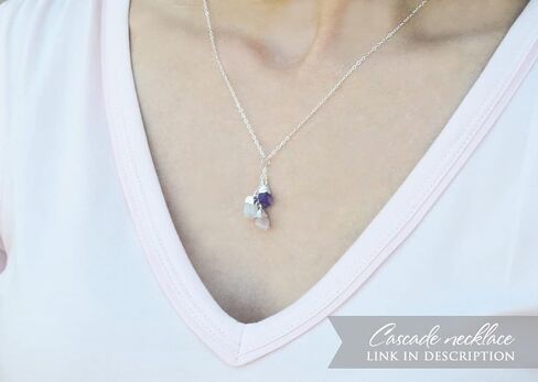 Raw Birthstone Necklace, Bridesmaid Gift, Layering Necklace. Healing Crystal Necklace in Saudi Arabia
