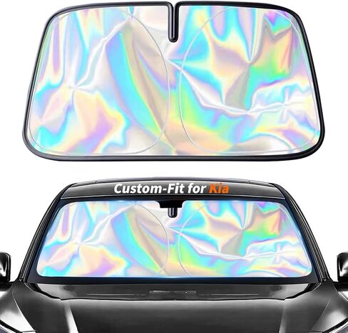 Custom-Fit for Kia Windshield Sun Shade, Car Sunshade Cover UV Block Car Front Window with Foldable Sun Shade Cover Cool Protection Visor, Designed for Kia Accessories (for Kia SPORTAGE) in Saudi Arabia