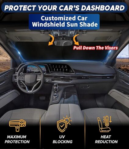 Custom-Fit for Kia Windshield Sun Shade, Car Sunshade Cover UV Block Car Front Window with Foldable Sun Shade Cover Cool Protection Visor, Designed for Kia Accessories (for Kia SPORTAGE) in Saudi Arabia