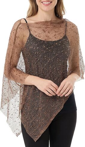 Women Sheer Poncho Shrug Summer Shrug Sweater Poncho Polka Dot Top Lightweight Bolero for Evening Dress in Kuwait