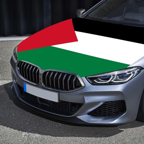 علم فلسطين غطاء غطاء محرك السيارة 3.5X5Ft غطاء محرك السيارة الفلسطيني راية الأقمشة المرنة مركبات مقاومة للرياح تزيين الأعلام in Kuwait