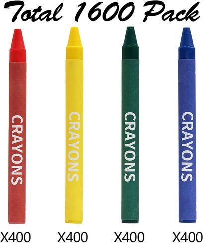 Madisi Crayons Bulk Pack, Regular Size, 4 Colors, 400 Packs, 1600 Count in Kuwait