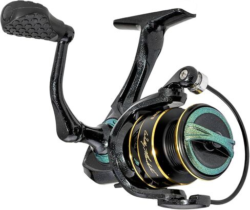 Lew’s Wally Marshall Signature Series Spinning Fishing Reel, 5+1 Bearings, Graphite Frame and Rotor, Interchangeable Retrieve, Green/Gold in Kuwait