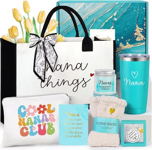Suhctuptx Grandma Gift Set, Funny Mother's Day Ideas & Nana Basket with Tote Bag in Kuwait
