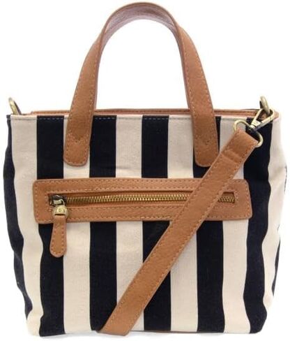 Joy Susan Women's Fashion Purse Awning Stripe Mini Tote Canvas Tote Hand Bag in Saudi Arabia
