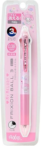 Sanrio 927848 FriXion Ball 3 Slim Hello Kitty Polycarbonate Ball Diameter: 0.01 inch (0.38 mm), Ink Color: Black, Red, Blue Retractable in Saudi Arabia