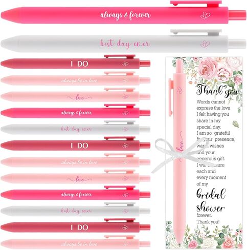 50 Sets Bridal Shower Favors for Guests Wedding Pens Bulk with Thank You Cards Bridal Shower Pens for Guest Wedding Souvenirs Game Prizes in Kuwait