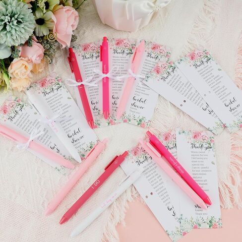 50 Sets Bridal Shower Favors for Guests Wedding Pens Bulk with Thank You Cards Bridal Shower Pens for Guest Wedding Souvenirs Game Prizes in Kuwait