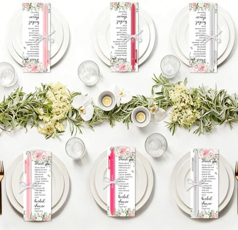50 Sets Bridal Shower Favors for Guests Wedding Pens Bulk with Thank You Cards Bridal Shower Pens for Guest Wedding Souvenirs Game Prizes in Kuwait