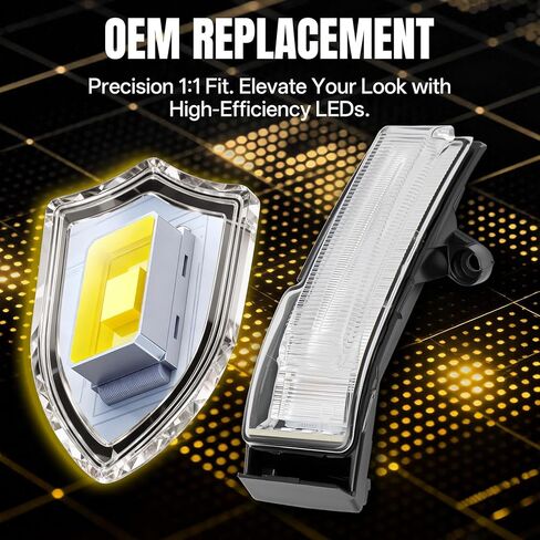 Passenger Side Mirror Light Lamp for Ford F150 2015-2020, Right LED Turn Signal Light Mirror Indicator Lamps - Original Fitment F Series in Kuwait