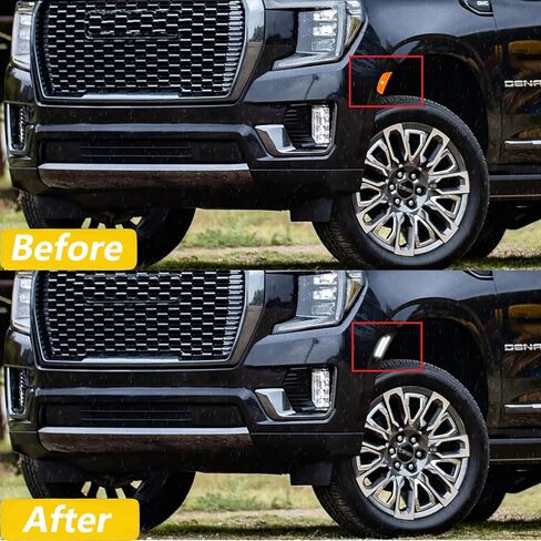 ضوء علامة جانبية LED متوافق مع جي إم سي يوكون XL دينالي تشيفي تاهو سوبربان كاديلاك إسكاليد ESV 2021 2022 2023، علامات جانبية للسائق والراكب الأمامي (عدسة مدخنة، مصابيح LED بيضاء) in Kuwait