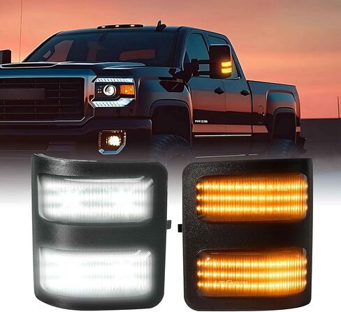 مصابيح LED للمرآة الجانبية - 96LED ثنائي اللون للتشغيل / الانعطاف أضواء الإشارة عدسة مدخنة متوافقة مع 2008-2016 Fo-rd F250 F350 F450 F550 Super Duty in Kuwait