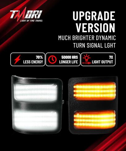 مصابيح LED للمرآة الجانبية - 96LED ثنائي اللون للتشغيل / الانعطاف أضواء الإشارة عدسة مدخنة متوافقة مع 2008-2016 Fo-rd F250 F350 F450 F550 Super Duty in Kuwait