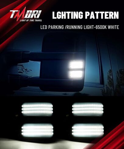 مصابيح LED للمرآة الجانبية - 96LED ثنائي اللون للتشغيل / الانعطاف أضواء الإشارة عدسة مدخنة متوافقة مع 2008-2016 Fo-rd F250 F350 F450 F550 Super Duty in Kuwait