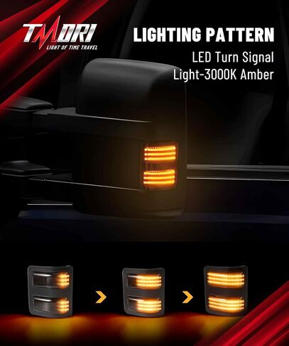 مصابيح LED للمرآة الجانبية - 96LED ثنائي اللون للتشغيل / الانعطاف أضواء الإشارة عدسة مدخنة متوافقة مع 2008-2016 Fo-rd F250 F350 F450 F550 Super Duty in Kuwait