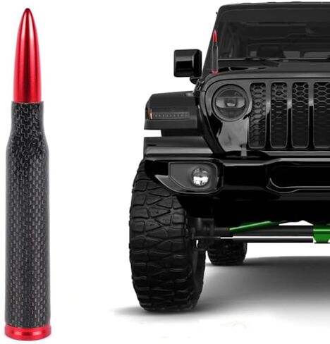 Universal 50 Cal Bullet Antenna,Fits for All Chevy GMC Ford Jeep Dodge Toyota 5.5" AM/FM Radio Universal Carbon Fiber Antenna (Blue) in Kuwait