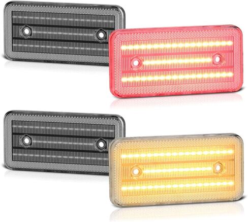 VIPMOTOZ Front Amber + Rear Red LED Strip Side Marker Lights For 2002-2018 Mercedes-Benz W463 G-Wagon G500 G550 G55 G63 AMG, Chrome Housing, Driver & Passenger Side Fender Parking Lamps Replacement in Saudi Arabia