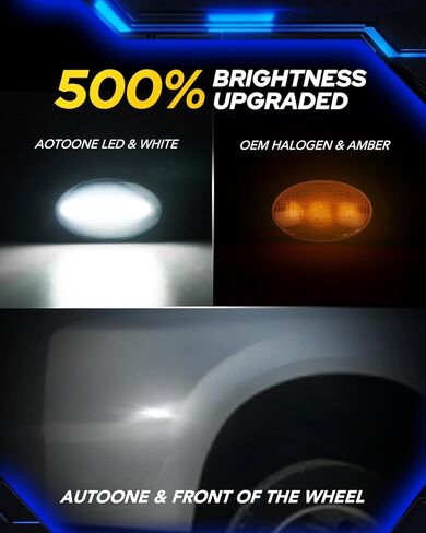 AUTOONE White LED Dually Bed Side Marker Lights for1999-2010 Ford F350 F450 F550 Super Duty, 6500K White Dual Rear Wheel Bed Marker Lamps, Smoked Len, 4PCS in Kuwait