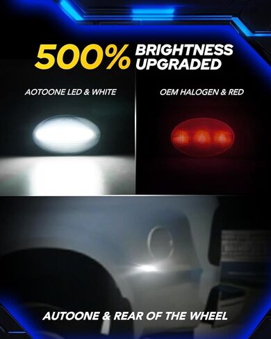 AUTOONE White LED Dually Bed Side Marker Lights for1999-2010 Ford F350 F450 F550 Super Duty, 6500K White Dual Rear Wheel Bed Marker Lamps, Smoked Len, 4PCS in Kuwait