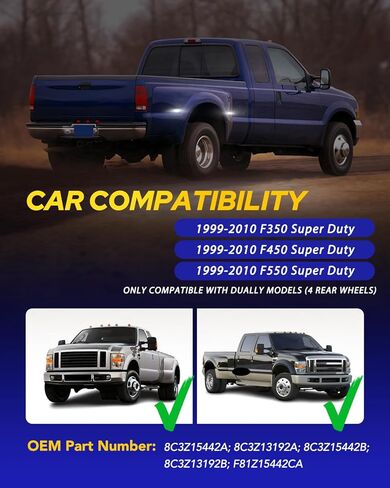 AUTOONE White LED Dually Bed Side Marker Lights for1999-2010 Ford F350 F450 F550 Super Duty, 6500K White Dual Rear Wheel Bed Marker Lamps, Smoked Len, 4PCS in Kuwait