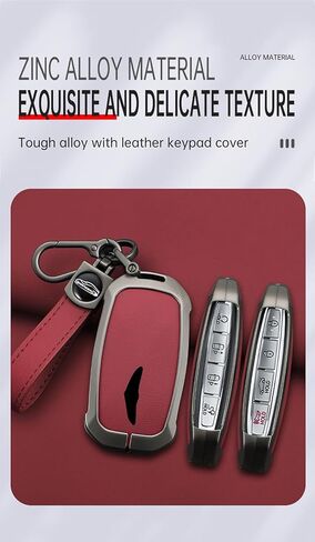 غطاء مفتاح معدني مناسب لـ Genesis GV60 GV80 G70 G90 2025 2024 2023 حافظة مفتاح التحكم عن بعد ملحقات حماية المفاتيح مع سلسلة مفاتيح سوداء in Kuwait