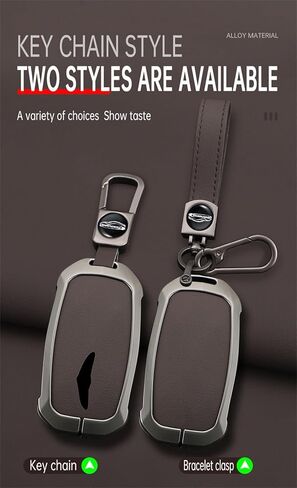 غطاء مفتاح معدني مناسب لـ Genesis GV60 GV80 G70 G90 2025 2024 2023 حافظة مفتاح التحكم عن بعد ملحقات حماية المفاتيح مع سلسلة مفاتيح سوداء in Kuwait