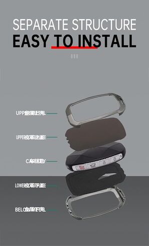 غطاء مفتاح معدني مناسب لـ Genesis GV60 GV80 G70 G90 2025 2024 2023 حافظة مفتاح التحكم عن بعد ملحقات حماية المفاتيح مع سلسلة مفاتيح سوداء in Kuwait