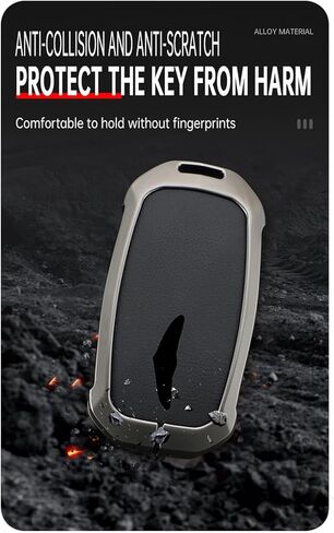 غطاء مفتاح معدني مناسب لـ Genesis GV60 GV80 G70 G90 2025 2024 2023 حافظة مفتاح التحكم عن بعد ملحقات حماية المفاتيح مع سلسلة مفاتيح سوداء in Kuwait