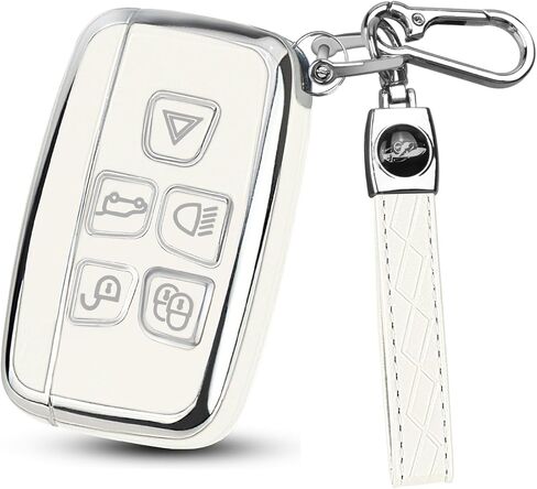 for Range Rover Key Fob Cover with Car Keychain ,Soft TPU Car Key Case Compatible with LR4 Sport Evoque for Jaguar XF XJ XJL F-pace, 5 Buttons for Jaguar Key Cover in Kuwait