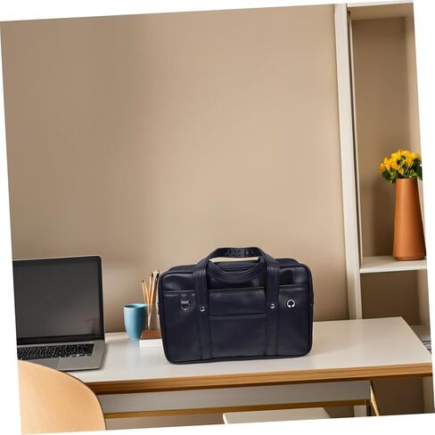 PU Laptop Bag for Men Women Large Capacity Single Shoulder Tote with Earphone Hole Versatile Briefcase for Commuting Easy to Clean Organize in Saudi Arabia