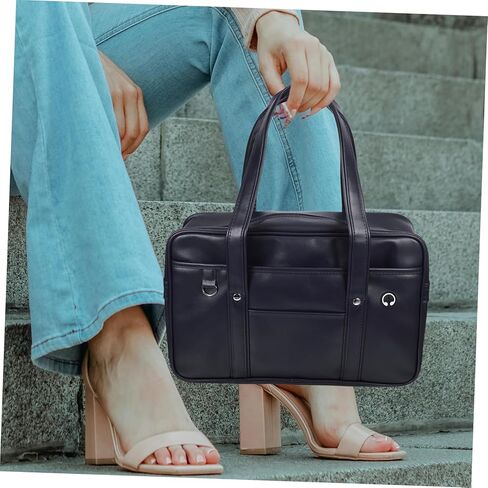 PU Laptop Bag for Men Women Large Capacity Single Shoulder Tote with Earphone Hole Versatile Briefcase for Commuting Easy to Clean Organize in Saudi Arabia