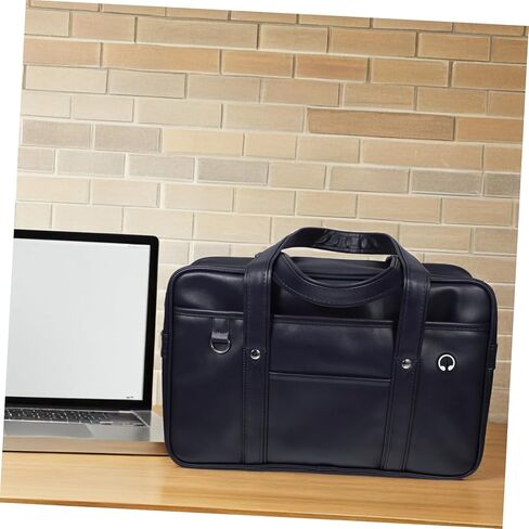 PU Laptop Bag for Men Women Large Capacity Single Shoulder Tote with Earphone Hole Versatile Briefcase for Commuting Easy to Clean Organize in Saudi Arabia