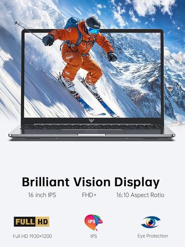 جهاز كمبيوتر محمول 16 جيجابايت DDR4 ، 512GB SSD مع معالج Intel N97 ، شاشة 1080p FHD ، Windows 11 ، WiFi ، BT5.0 ، USB3.2 ، Type-C ، 38WH Battery in Kuwait