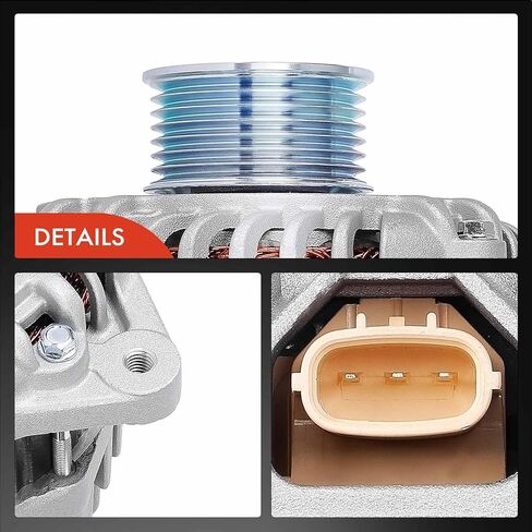A-Premium Alternator Compatible with Infiniti QX50 2014-2017, Q60 2014-2015, G37 2010-2013, QX70, Q70, EX35, FX35, FX37, M37, Q70L & Nissan 370Z, 12V 130A 7-Groove Pulley Clockwise in Saudi Arabia