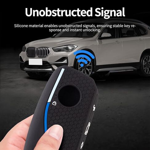 1 حزمة لينة سيليكون مفتاح فوب غطاء حالة المفاتيح لسيارات BMW 2023-2025 2026 جديد 5/7 سلسلة X5 X7 X1 IX IX3 XM X6 X2 I5 I7 740i 760i الملحقات، التفاف كامل عن بعد مفتاح فوب حامي قذيفة in Kuwait
