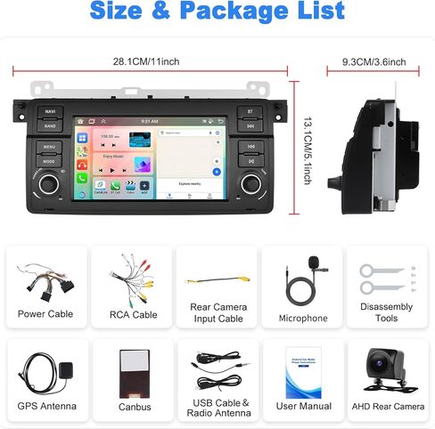 Sixtop [2+64g] Android Car Stereo لـ BMW E53 1999-2005 مع ارتباط مرآة Auto Auto Carplay Android 9 بوصة in Kuwait