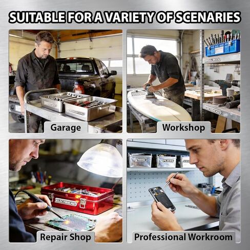 12 Pack of Magnetic Tool Box Labels, 3D-Printed Toolbox Labels, General Tool Box Organize Accessories, Toolbox Magnetic Labels, Reusable Labels, for Steel Toolboxes, Carts, Drawers, and Cabinets in Kuwait