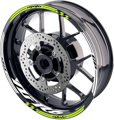 MC MOTOPARTS 17 inch Wheel Rim Stickers Decals Vinyl Glossy AA02 Compatible with YZF R6 99-24 09 10 11 12 13 14 15 16 17 18 19 20 21 22 23 24 (WHITE) in Saudi Arabia