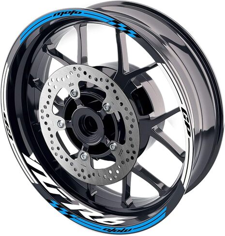 MC MOTOPARTS 17 inch Wheel Rim Stickers Decals Vinyl Glossy AA02 Compatible with YZF R6 99-24 09 10 11 12 13 14 15 16 17 18 19 20 21 22 23 24 (WHITE) in Saudi Arabia