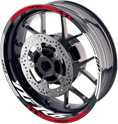 MC MOTOPARTS 17 inch Wheel Rim Stickers Decals Vinyl Glossy AA02 Compatible with YZF R6 99-24 09 10 11 12 13 14 15 16 17 18 19 20 21 22 23 24 (WHITE) in Saudi Arabia