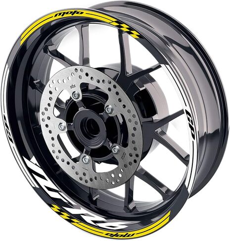 MC MOTOPARTS 17 inch Wheel Rim Stickers Decals Vinyl Glossy AA02 Compatible with YZF R6 99-24 09 10 11 12 13 14 15 16 17 18 19 20 21 22 23 24 (WHITE) in Saudi Arabia