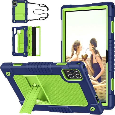 for KADYBE D115 Tablet Case,for MEIZE D115 10.1 inch Case,Shockproof Kids Case with Shoulder Strap for DOMATON D105/kimlok Android 13 14/MEIZE D115/KADYBE D115/Qukenk 10.1 inch (Navy/Green) in Kuwait