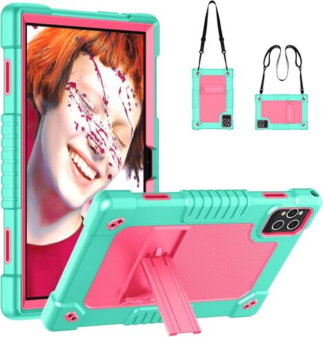 for KADYBE D115 Tablet Case,for MEIZE D115 10.1 inch Case,Shockproof Kids Case with Shoulder Strap for DOMATON D105/kimlok Android 13 14/MEIZE D115/KADYBE D115/Qukenk 10.1 inch (Navy/Green) in Saudi Arabia