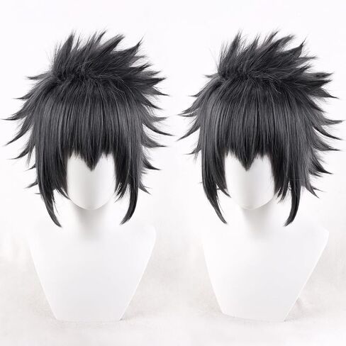 Blue and Black wig 30cm Fluffy Short Hair Cosplay Wig Anime Wig Costume Character Role play in Kuwait